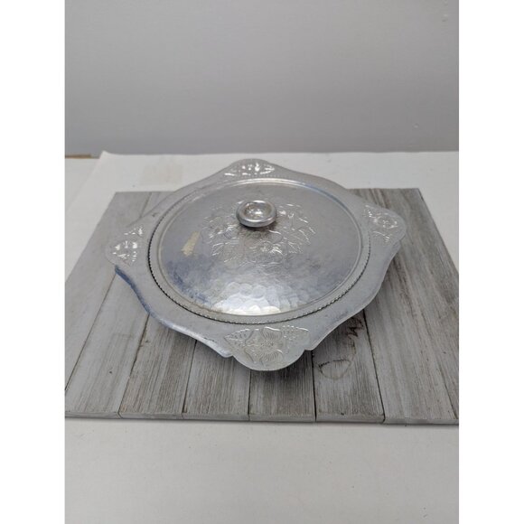 Continental Silver Co Wild Rose Brilliantone 9" Ribbed Edge Bowl Lid Square Rnd - Picture 1 of 6